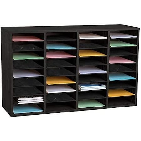Adiroffice Black, MDF Wood, 11.8 in W, 23.9 in L, 39.3 in D ADI500-36-BLK-MK